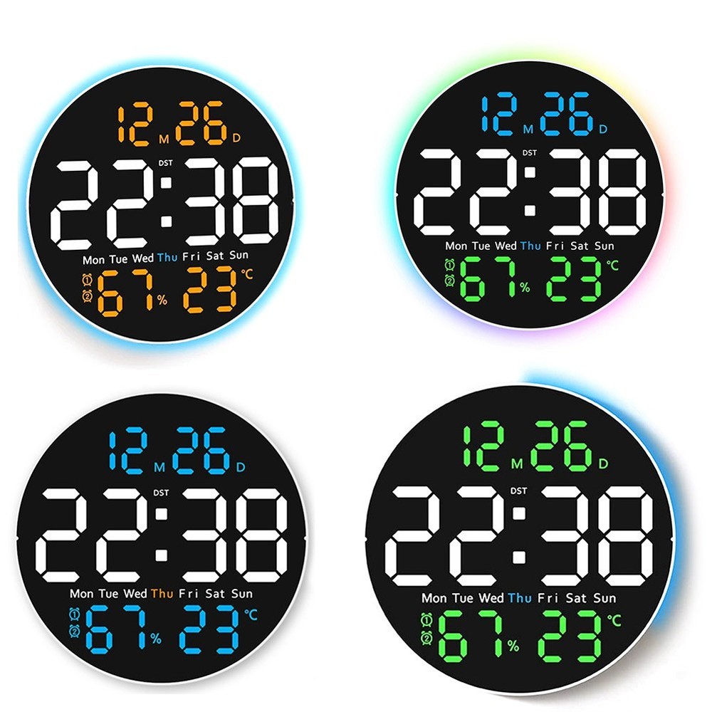 User Friendly LED Wall Clock with Integrated Calendar and Temp Functionality