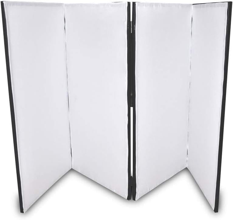 Pyle DJ Booth Foldable Cover Screen - Portable (48"x24.2"x46" White)