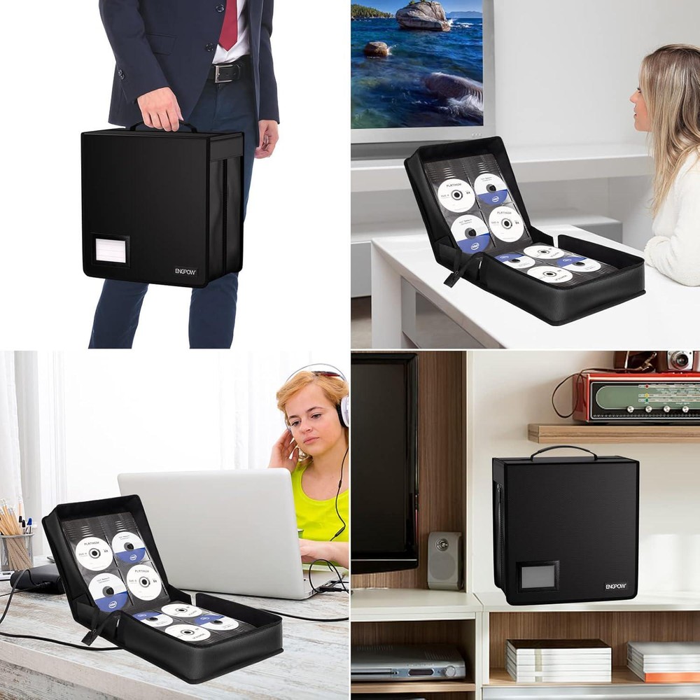 Fireproof CD Case,Cd/Dvd Storage Case,400 Capacity CD Binder DVD Storage Holder