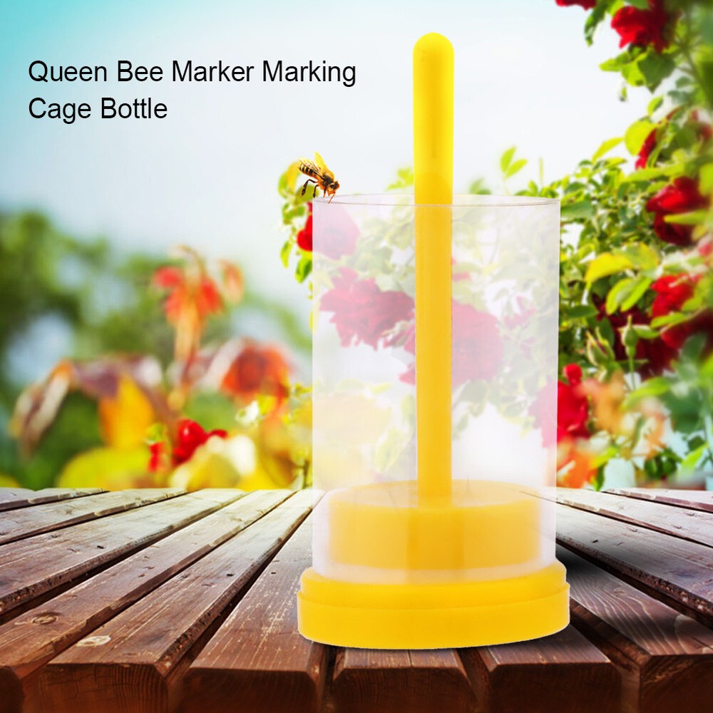 1pc Queen Bee Marker Marking Cage Bottle & Soft Plunger Beekeeping Tackle Tool