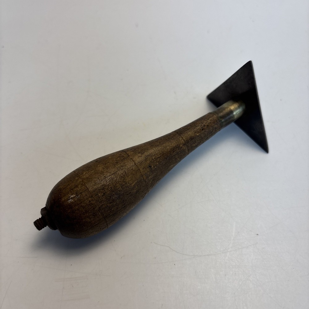 Vintage Triangular Cabinet Scraper Tool 2” Blade Wood Handle 5”