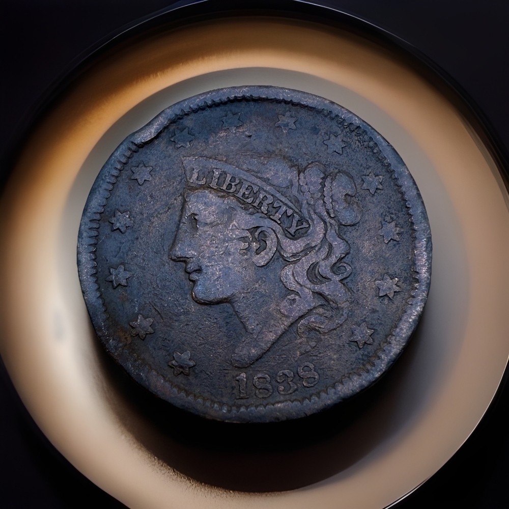 1838 Coronet Head (Matron Head) Large Cent – Early Copper