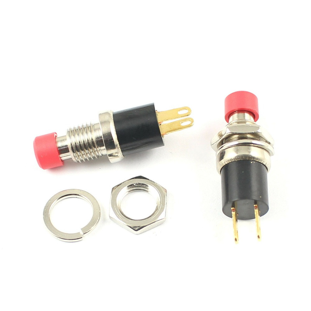 1Pcs Red Self Lock ON/OFF Self-lock Mini Push Round Button Switch
