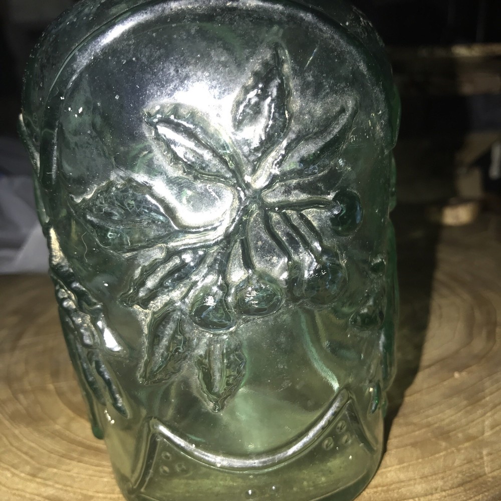 Clear Green Tint Wine Bottle With Embossed Fruit- Canada