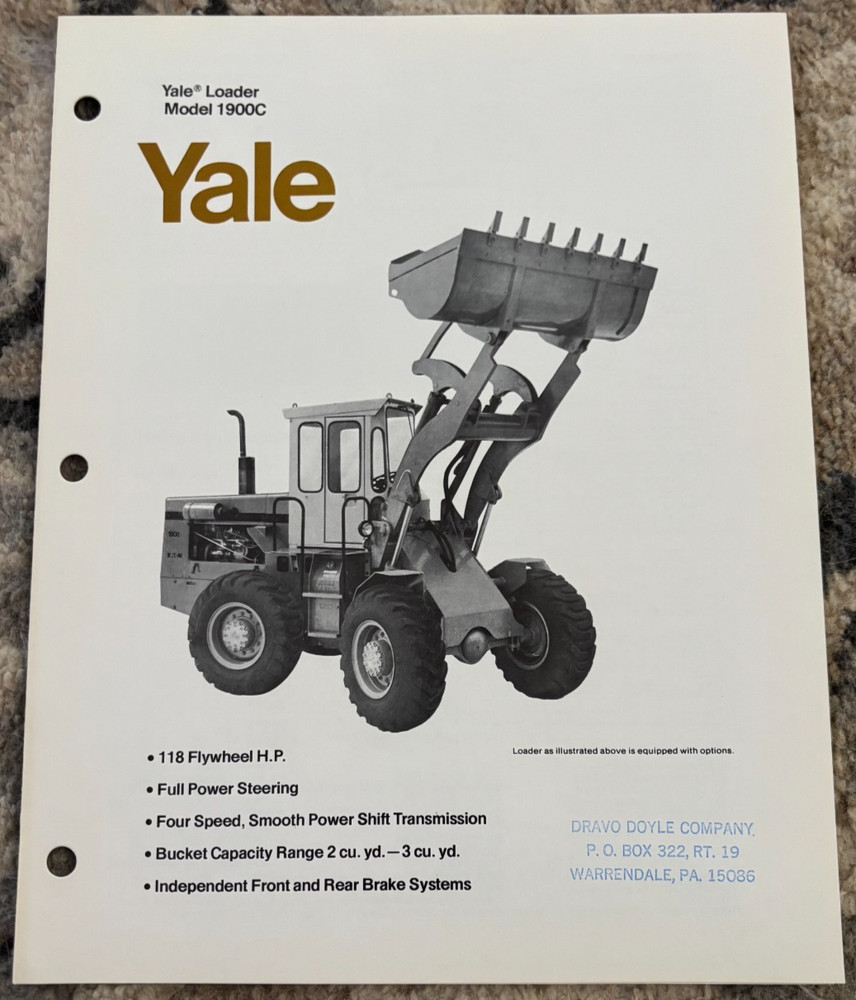 Yale 1900C Wheel Loader Brochure AMIL25