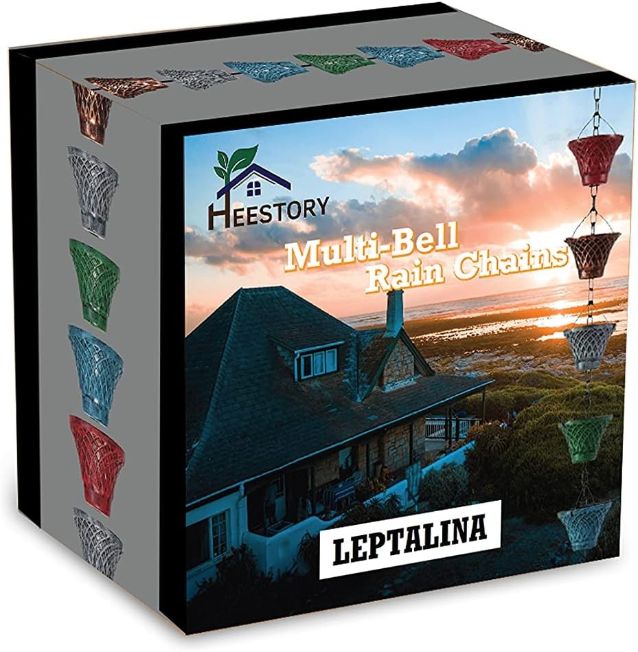 5.8FT Multicolor Iron Rain Chains Gutter & Rain Barrel Rust-Resistant Plated