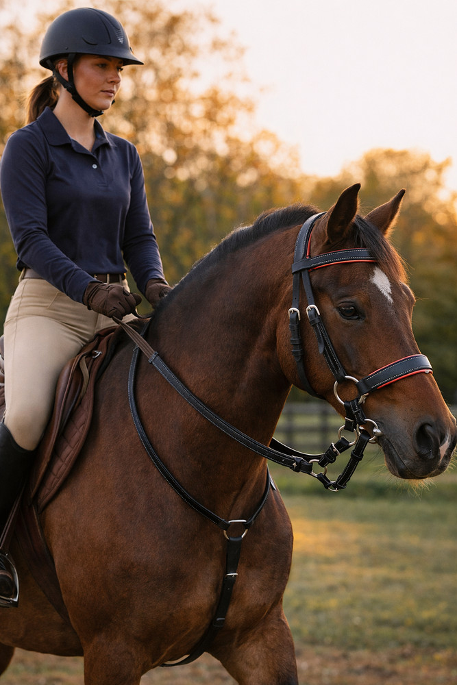 Horse Western Leather Padded Bitless Sidepull Bridle Reins 77RS33