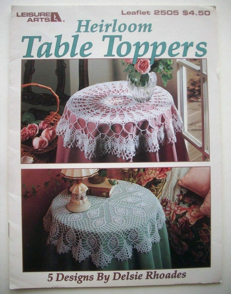 Heirloom Table toppers tablecloths crochet patterns 5 designs