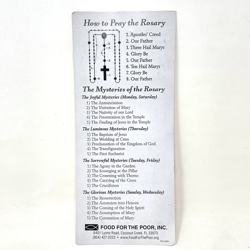 Catholic Rosary Pink Hearts Case Prayers Instructions Gift First Communion