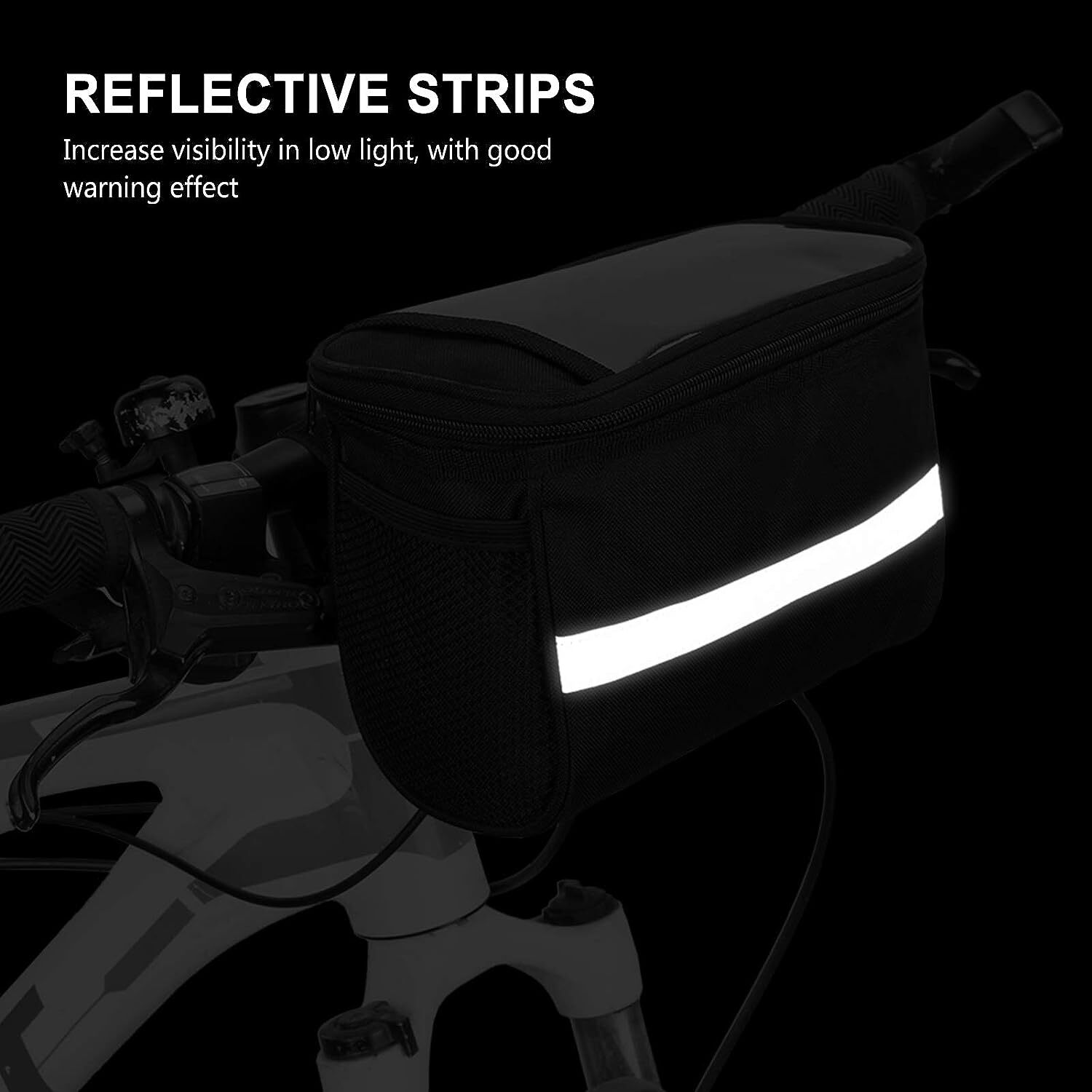 Bike Basket Bag Large Capacity Bike Handlebar Bag Detachable Bicycle Frame Pouch