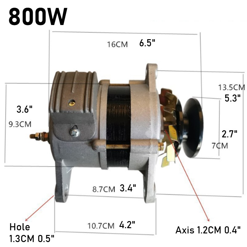 Belt-Driven 220V 1500W Compact Brushless Constant-Voltage AC Generator