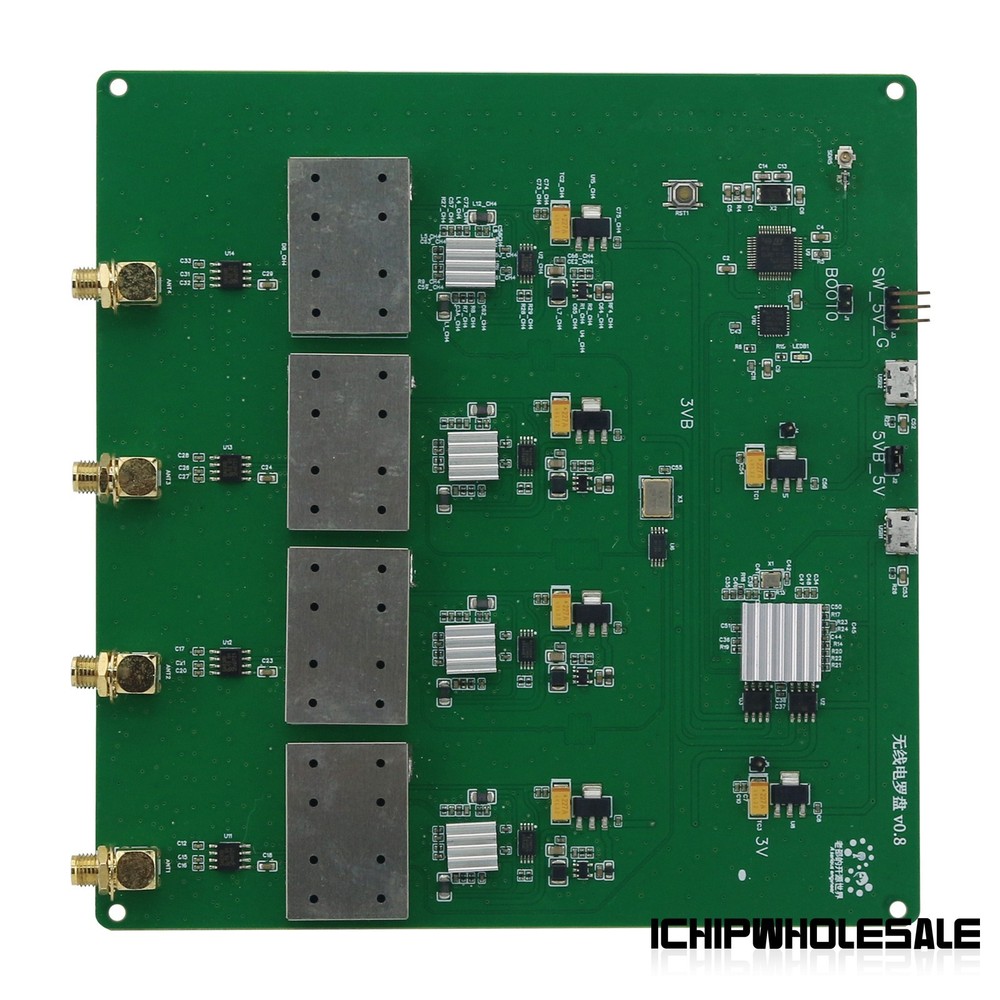 60MHz-800MHz Radio Compass Motherboard V0.8 Outperforming KerberosSDR 4 Channel