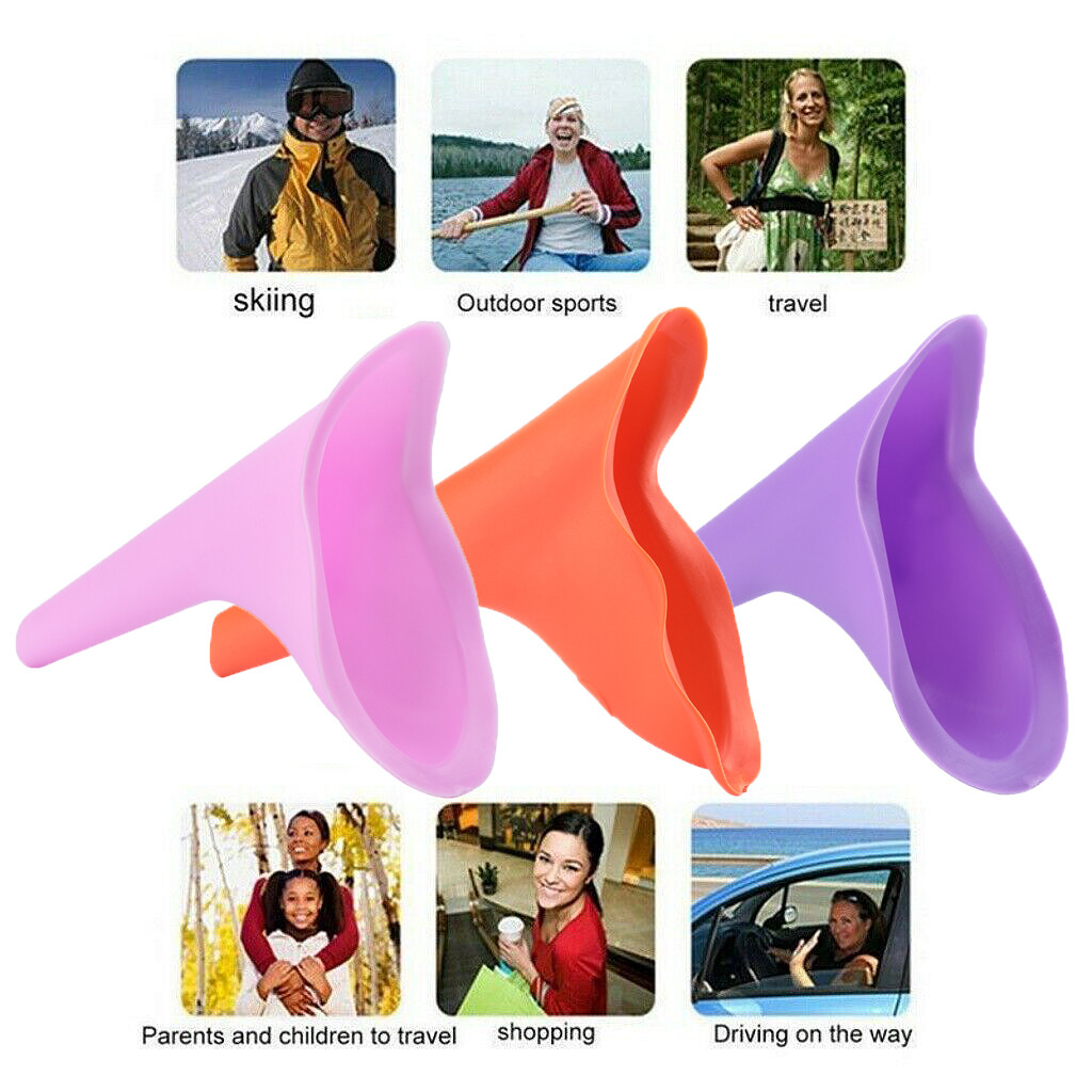 3xReusable Silicone Portable Urinal Women Female Travel Camping Stand Pee Device