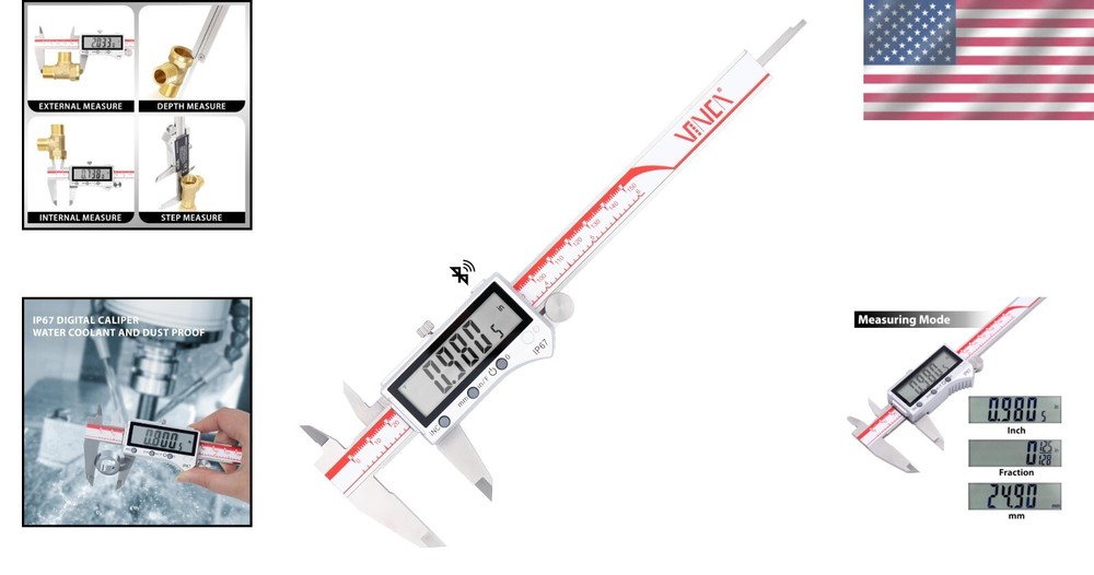 Durable Stainless Steel Bluetooth Caliper - Incremental Mode & Large Screen