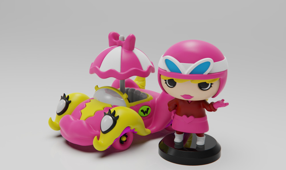 UNPAINTED Wacky Races Compact Pussycat Chibi 3d Printed Models