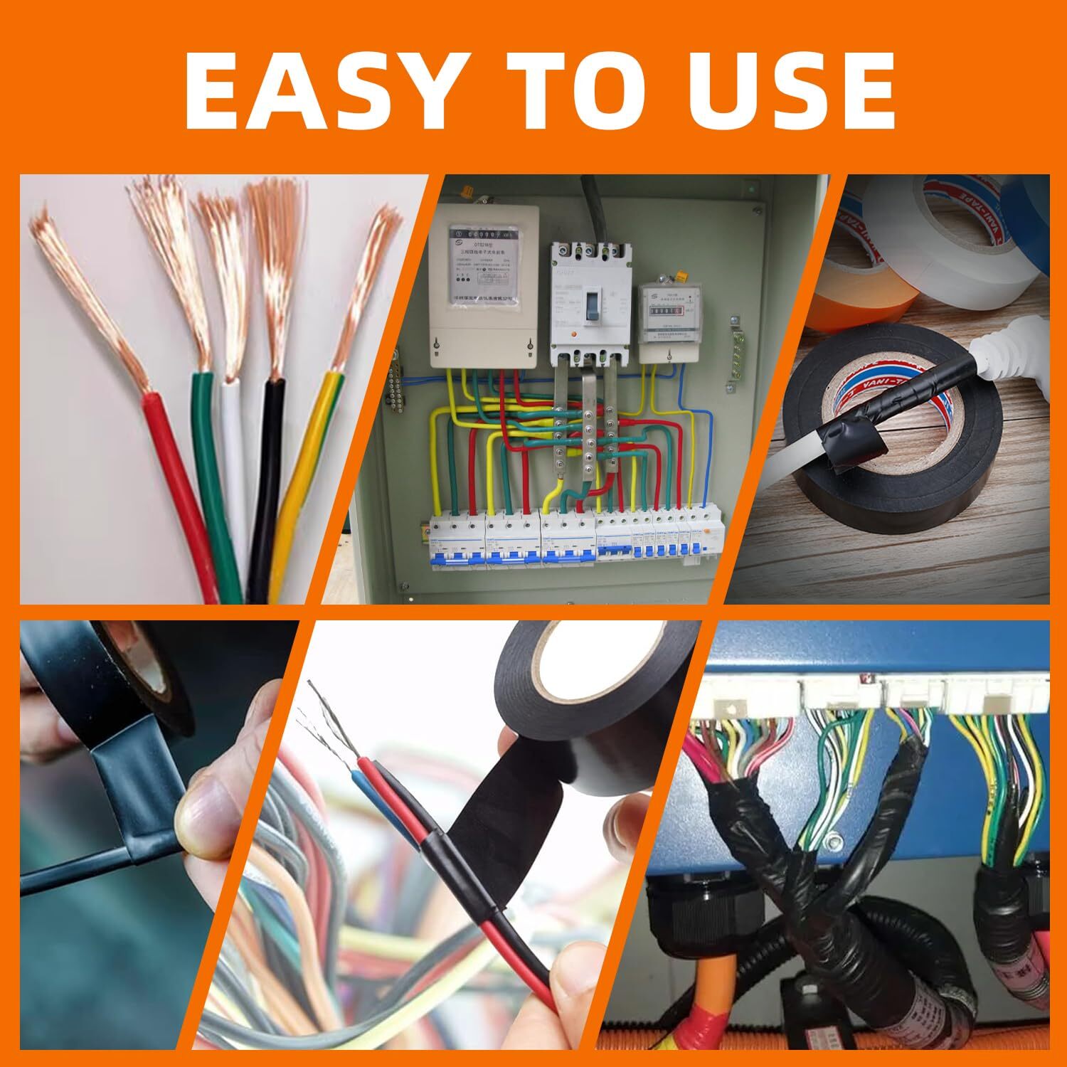 ISAMUTO 10-Pack Electrical Tape Wire Harness Wiring Black 5M auto truck