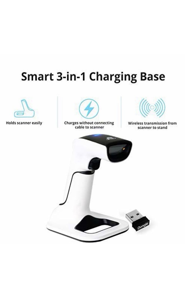 ScanAvenger Wireless Portable 1D&2D Bluetooth Barcode Scanner With Stand