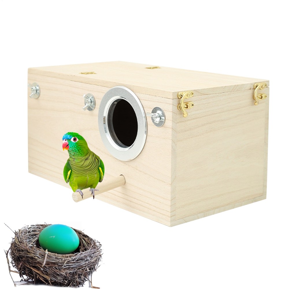 Parakeet Nest Box Wood Parrot Nesting Breeding House Nesting Boxes for practical