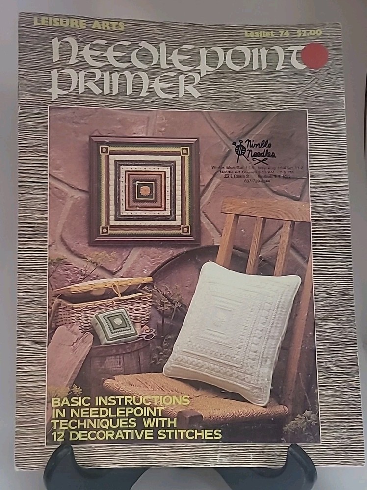 Needlepoint Primer Leisure Arts Leaflet 74 Basic Instructions 12 Decor Stitches