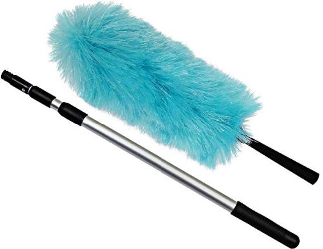 CleanAide Electrostatic Dusting Wand with 3-Section Extendable Pole, Reaches