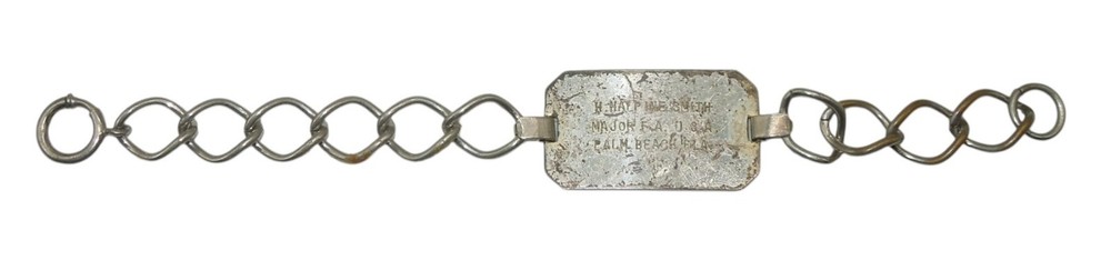 Original WWII Named US ID Bracelet Officer FA 16.1 grams Sterling Silver CA11