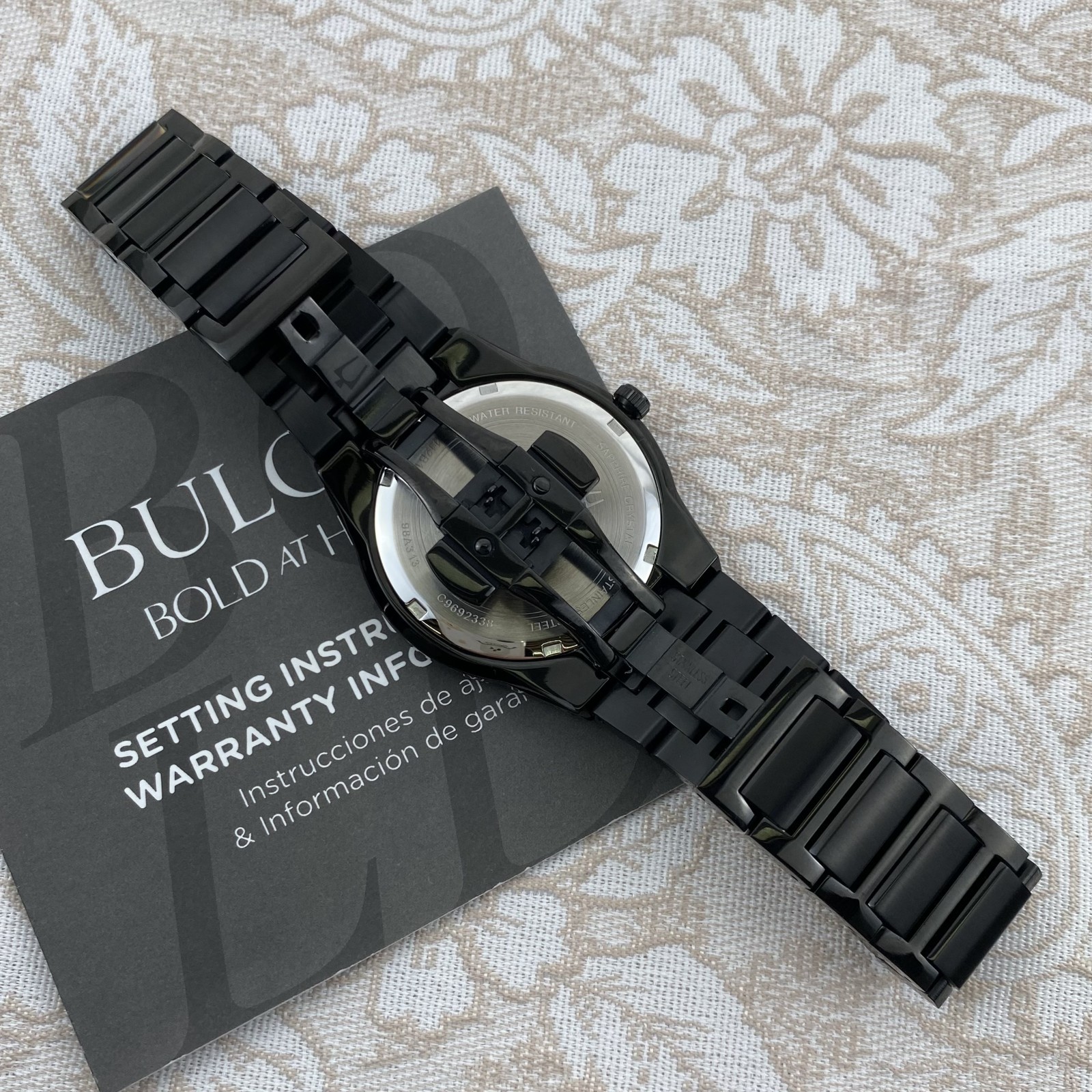 Bulova Millennia 98A313 Men's Quartz Watch 41mm Black Gold Dial Stainless Steel