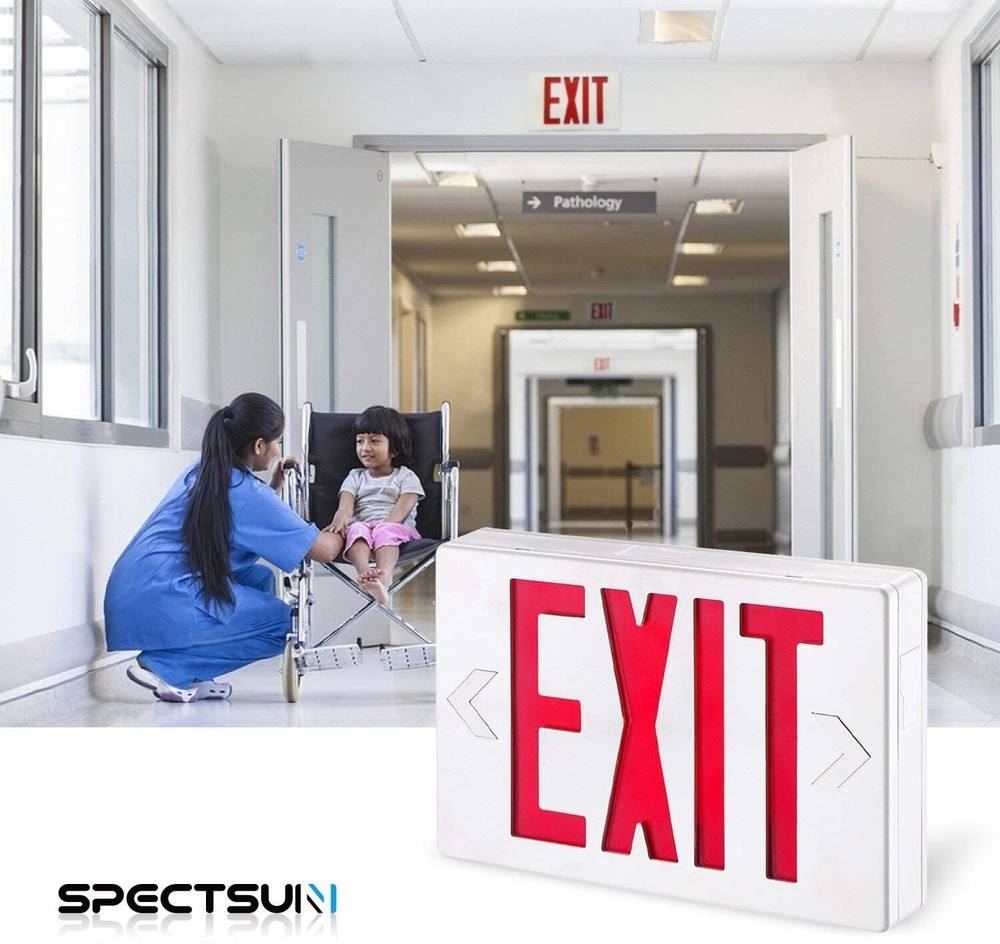UL Listed 6 Packs Red Exit Sign & EXIT Light with Battery Backup for business.