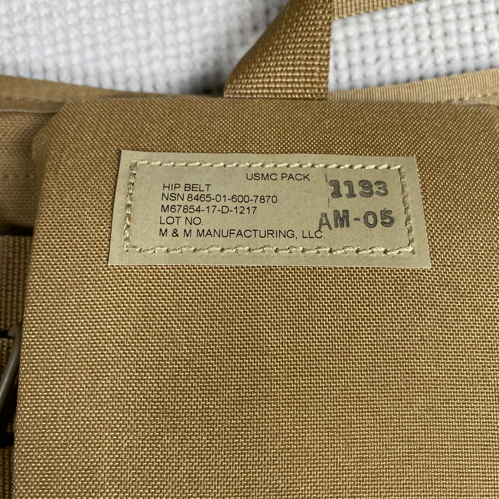 USMC FILBE Hip Belt Waist Kidney Rucksack- Belt Only - Coyote Brown - NEW