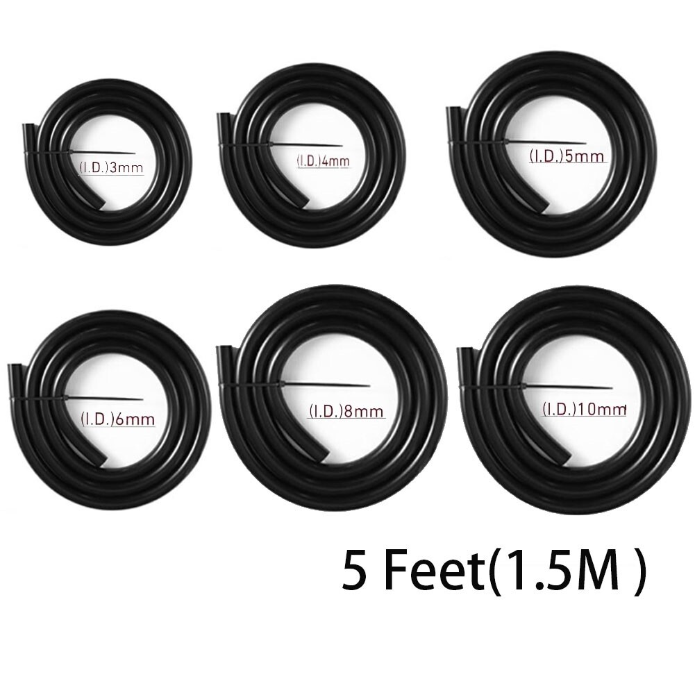 5FT 3 4 5 6 8 10mm Auto Car Vacuum Silicone Hose Line Pipe Tube Kit +Connectors