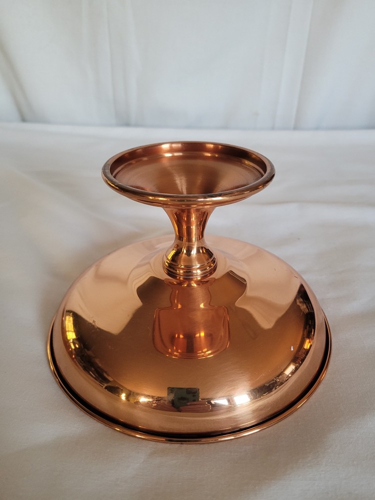 Coppercraft guild compote 4 1/4" tall, 7" diameter