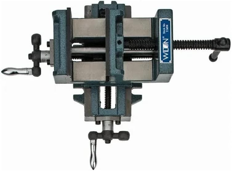 Versatile Cross-Slide Vise with Hardened Jaws for Vertical & Horizontal Clamping