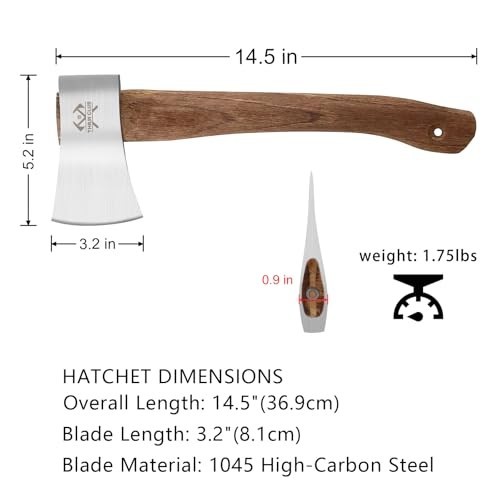 3 Pack 14.5" Throwing Axes - High Carbon Steel Hatchets for Axe Throwing, Compet