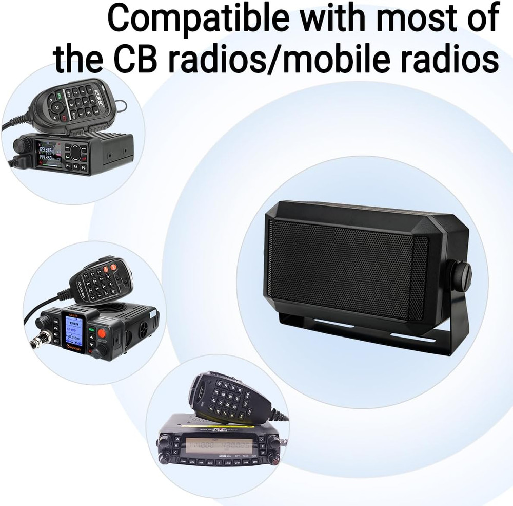 NEW External Communications Speaker 8 Ohms 4.5" with 6ft Cable & Mount Bracket