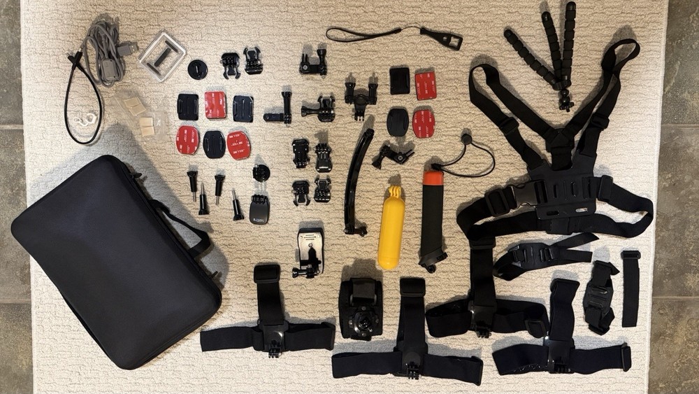 GoPro Accessory Bundle with Mounts, Straps, Floating Handle, Case, Tripod