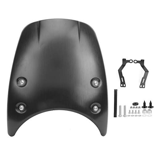 Motorcycle Windshield, Aluminum Windshield Windscreen Headlight Fairing Black