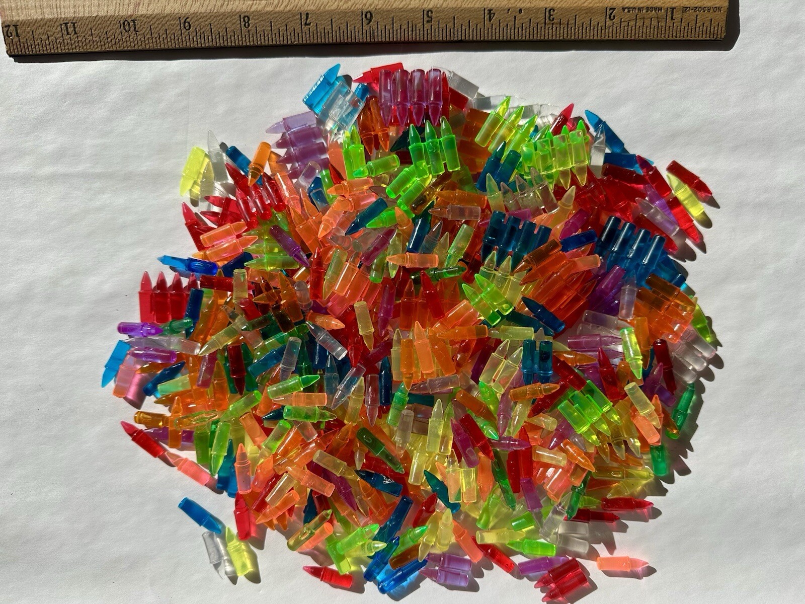 Vintage Lite Brite Pegs 600+ Multi-Color Lot w Many 2, 3 & 4 together pegs