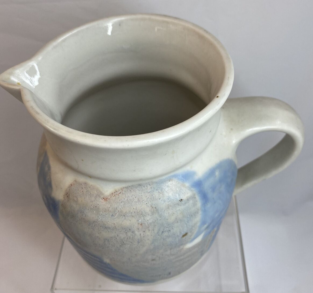Lovely Ceramic Pottery Pitcher 32oz Marked KS