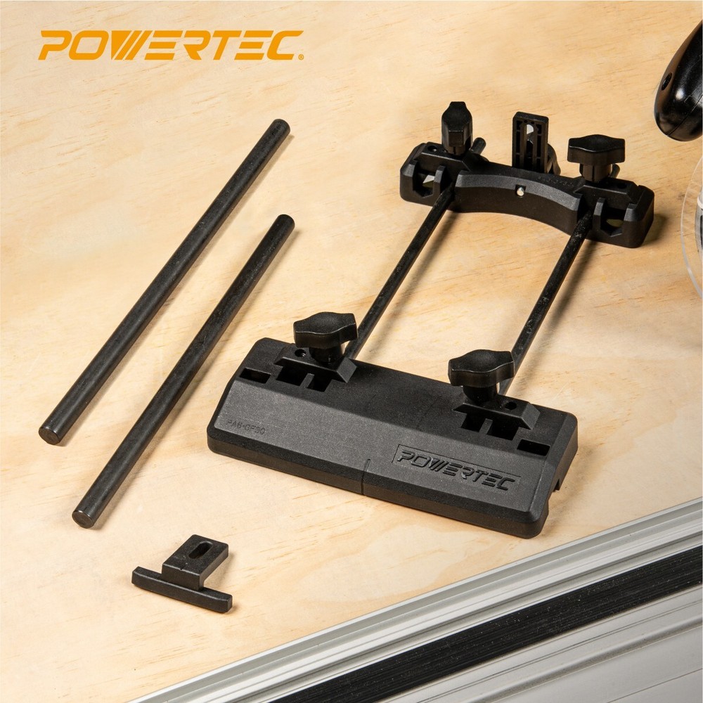 POWERTEC 71085 Router Guide Rail Adapter System, Precision Alignment, Tool Acces