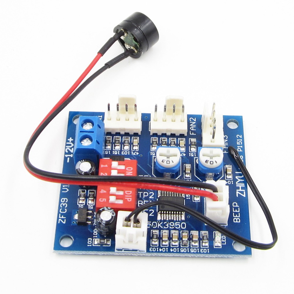12V PWM PC CPU Fan Temperature Control Speed Controller Module High-Temp Alarm