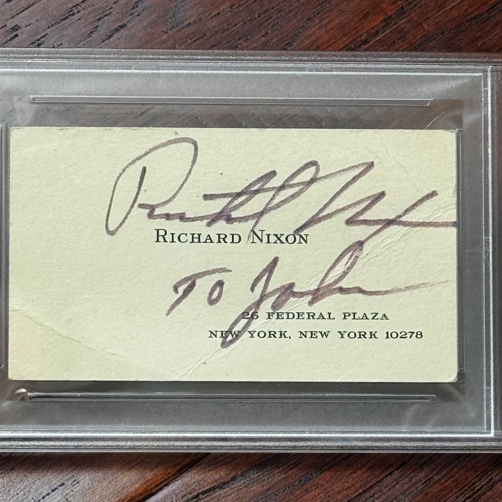 RICHARD NIXON * PSA * Autograph Personal NIXON BUSINESS CARD Signed