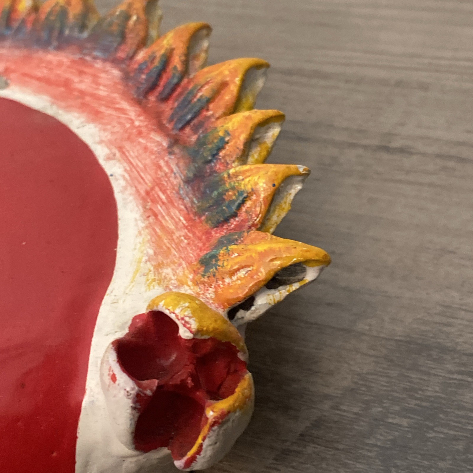 Mexican Coconut Folk Art Mask Anthropomorphic Fruit Tomato? Vintage