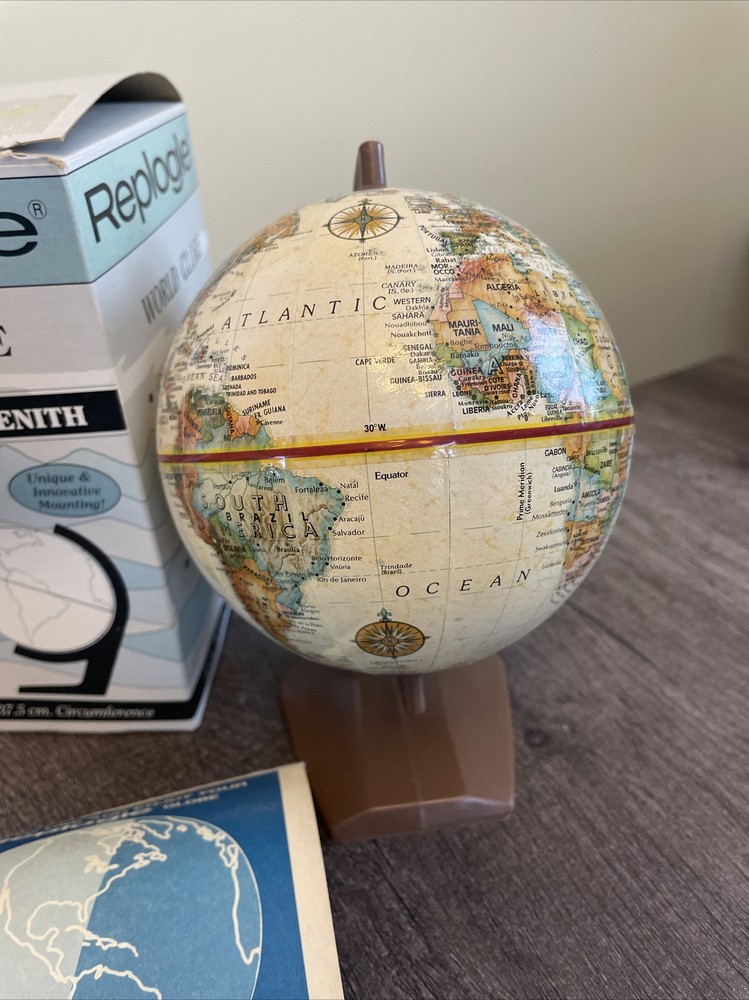 Vintage Replogle World Globe “The Zenith” With Box And Manual