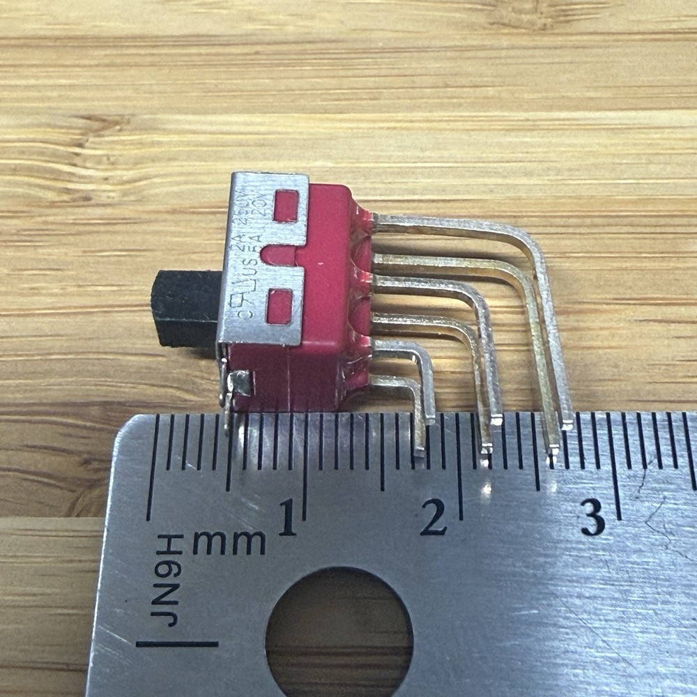 2x E-Switch 500SDP1S1M7QEA DPDT 2 Position Slide Switch PCB Mount Sealed