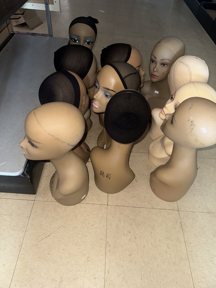 Wig Display Mannequin Female Plastic Beige Brown