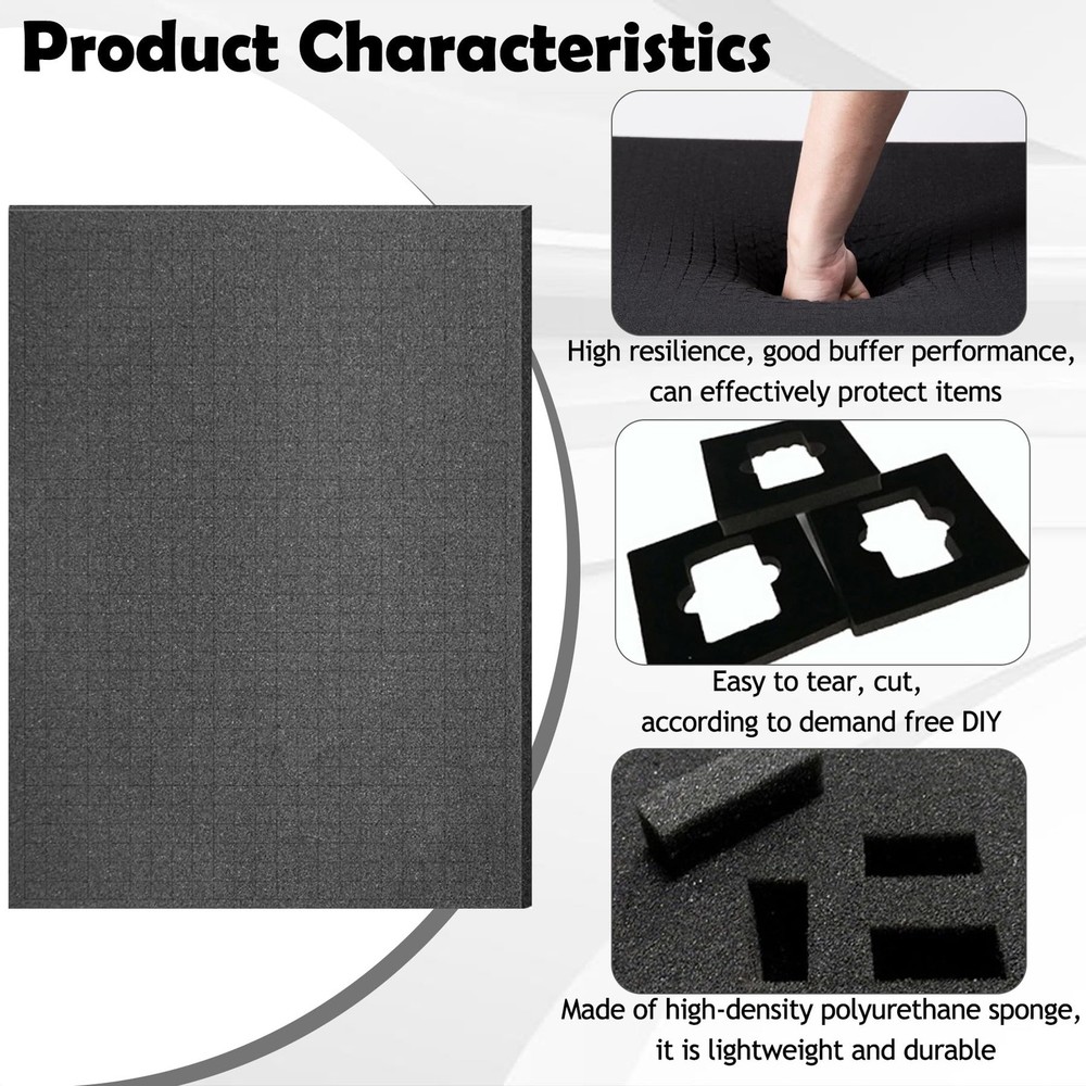 Pick and Pluck Foam Inserts 16x12 Inch 8 Pack High Density Polyurethane