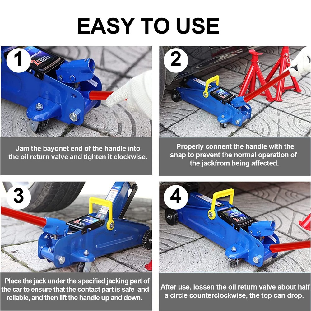 ANCKNE Horizontal Hydraulic Jack Handle 2 Ton, Replacement, Black