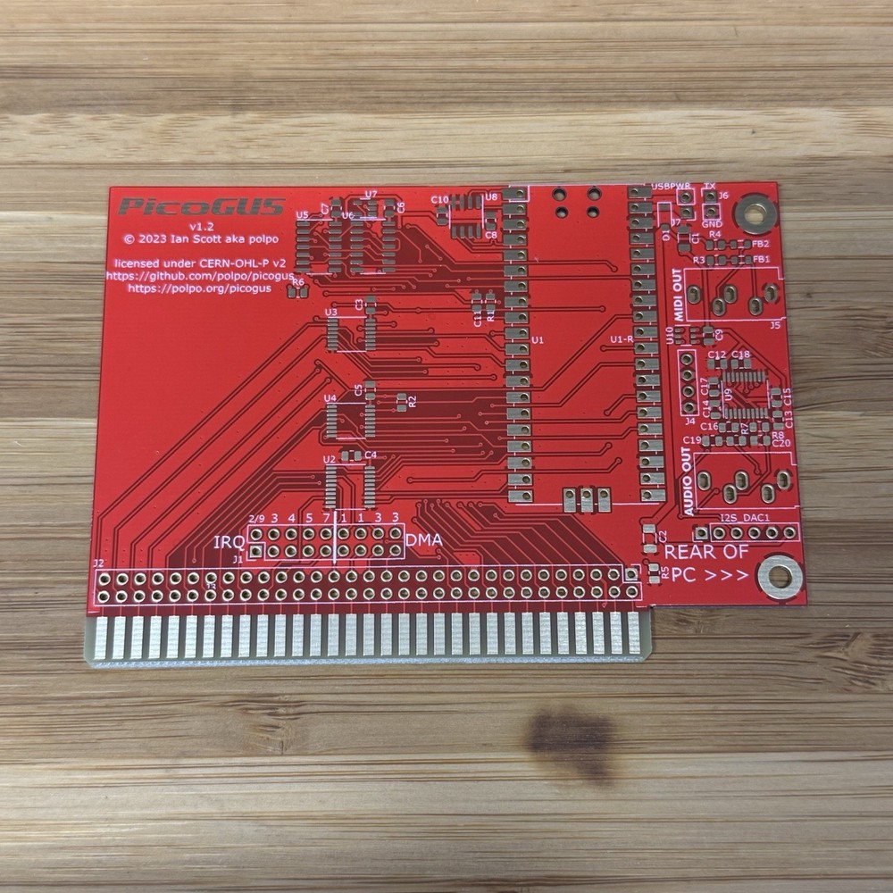 PicoGUS v1.2 High Quality ENIG PCB Red (PCB Only, No Components)
