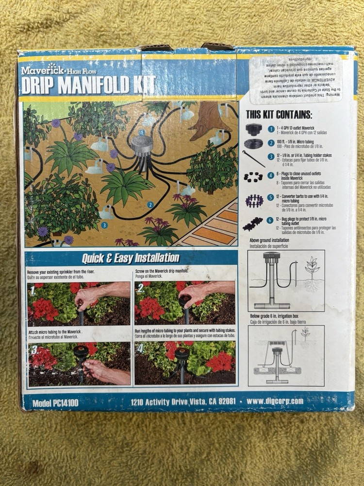 Drip Manifold Watering Kit Model PC14100 Complete One Box Irrigation Kit |