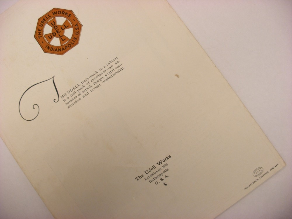 Original Phonograph Record Cabinet Catalog - Udell Disc Record Cabinets