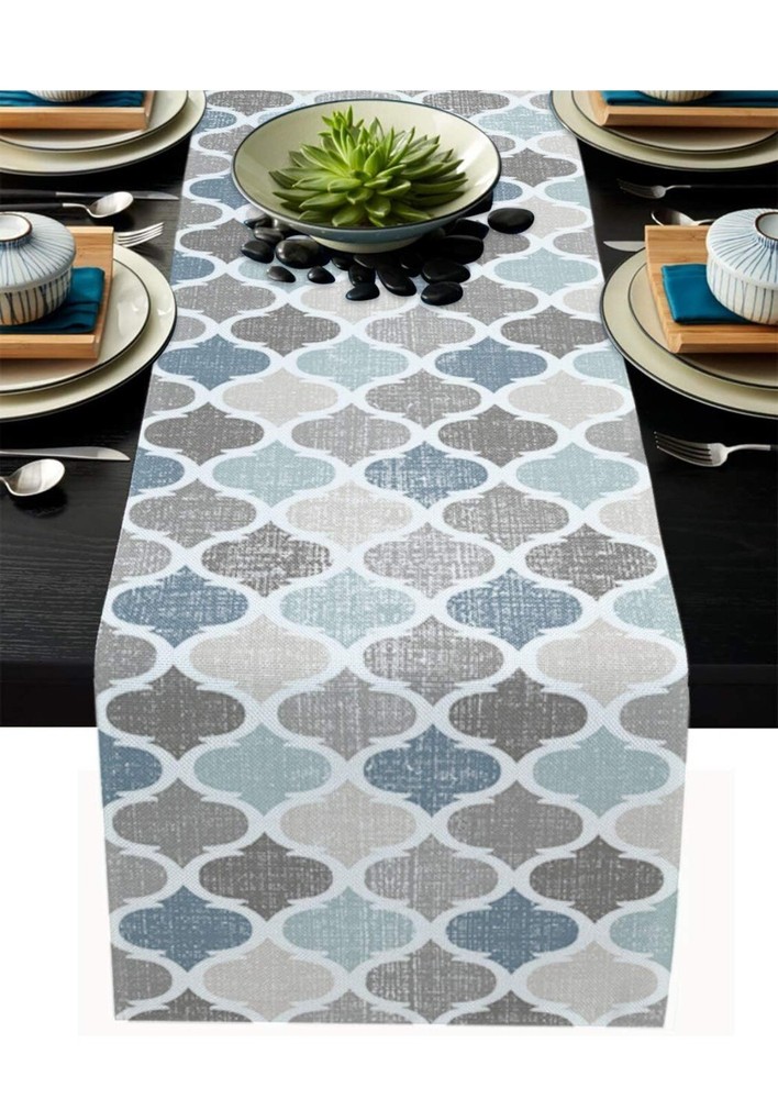 Farmhouse Table Runners 13x70inch ,Rustic Teal Table Runner for Kitchen Dining